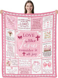 Blanket for Daughter Gifts, “You Are Beautiful, Amazing, Victorious, Always Loved”, From Mom Dad, Birthday, Christmas, Inspirational