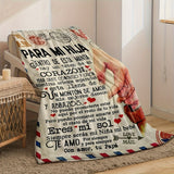 Blanket for Daughter Gifts, “Para Mi Hija Centro de Esta Manta Hay Un Trozo de Mi Corazón”, From Dad, Birthday, Christmas, Inspirational