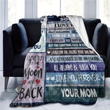 Blanket for Son Gifts, “Never Forget How Much I Love You”, From Mom, Birthday, Christmas, Graduation, Inspirational Motivational