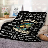 Gifts for Fisherman Blanket - I'd Rather Be Fishing - From Family, Birthday, Christmas, Everyday Encouragement, Motivational