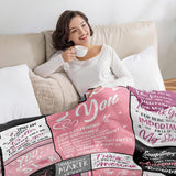 Blanket for Son Gifts, “Thank You for Listening, Guidance, Inspiration, Encouragement”, From Mom Dad, Birthday, Christmas, Inspirational