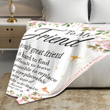 Blanket for Friend Gifts, “A truly great friend is hard to find, difficult to leave and impossible to replace”, From Bestie, Birthday, Christmas, Everyday Encouragement, Inspirational