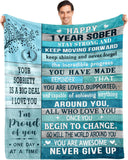 Blanket for Son Gifts, “Happy 1 Year Sober, Your Sobriety Is a Big Deal I Love You”, From Mom Dad, Birthday, Christmas, Motivational Inspirational