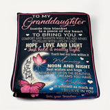 Blanket for Granddaughter Gifts - To My Granddaughter Inside This Blanket Is A Piece of My Heart To Bring You Hope Love and Light - From Grandma, Birthday Christmas Graduation, Inspirational Encouragement