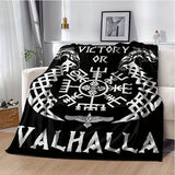 Blanket for Son Gifts, “Victory or Valhalla”, From Mom Dad, Birthday, Graduation, Christmas, Holiday, Motivational Inspirational