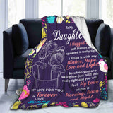 Blanket for Daughter Gifts - To My Daughter I Hugged This Soft Blanket and Squeezed It Really Tight - From Mommy, Birthday Christmas Everyday Encouragement, Inspirational Motivational
