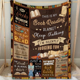 Gifts for Book Lovers Blanket - This is my Book Reading Blanket, Keep Talking I’m Silently Judging You - From Family, Birthday, Christmas, Everyday Encouragement, Inspirational Motivational