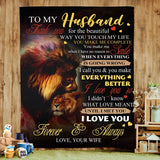 Blanket for Husband Gifts - Thank you for the beautiful way you touch my life, I love you so - From Wife, Birthday, Anniversary, Everyday Encouragement, Inspirational