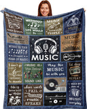 Blanket for Son Gifts, “May the Music Be With You”, From Mom Dad, Birthday, Christmas, Graduation, Inspirational, Motivational