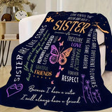 Blanket for Sister Gifts - Love You to the Moon and Back Sister - From Family, Birthday, Christmas, Everyday Encouragement, Inspirational Motivation