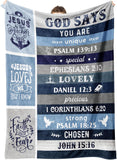 Blanket for Son Gifts, “God Says You Are Unique Special Lovely Precious Strong Chosen”, From Mom Dad, Birthday Christmas, Inspirational