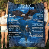 Blanket for Grandson Gifts - To My Grandson Inside This Blanket Is a Piece of My Heart,” From Grandma, Birthday Christmas Everyday Encouragement, Inspirational Motivational