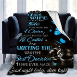 Blanket for Wife Gifts - To My Gorgeous Wife The Best Decision I Have Ever Made - From Husband, Anniversary Birthday Christmas, Romantic Inspirational