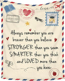 Blanket for Son Gifts, “There are people in this world who make things better... Thank you for being one of them”, From Mom Dad, Birthday Christmas Graduation, Inspirational Motivational