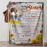 Gifts for Sister Blanket - To my Sister For happy times shared through the years - From Big Sister, Birthday, Christmas, Everyday Encouragement, Inspirational