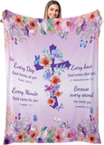 Blanket for Son Gifts, “Every Day God thinks of you, Every hour God looks after you, Every Minute God cares for you, Because every second He loves you”, From Mom Dad, Birthday, Christmas, Graduation, Everyday Encouragement, Inspirational