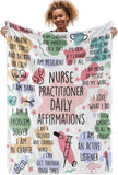 Blanket for Nurse Practitioner Gifts, “Nurse Practitioner Daily Affirmations”, From Family or Friends, Birthday Christmas Graduation, Inspirational