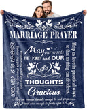 Blanket for Couple Gifts, “Marriage Prayer May Our Words Be Kind and Our Thoughts Gracious”, From Husband Wife, Birthday Christmas Anniversary, Inspirational Faith