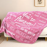 Blanket for Son Gifts, “You’re Awesome!”, From Mom Dad, Birthday, Graduation, Christmas, Everyday Encouragement, Inspirational
