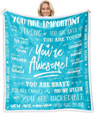 Blanket for Son Gifts, “You’re Awesome!”, From Mom Dad, Birthday, Graduation, Christmas, Everyday Encouragement, Inspirational